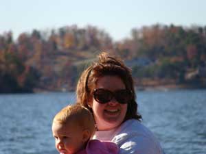 Chelsea and Nita taking a break at Badin Lake